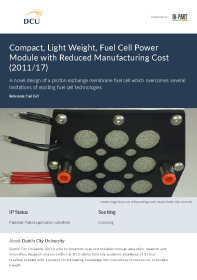 Compact Lightweight Fuel Cell Power Module with Reduced Manufacturing Cost front page preview
                    